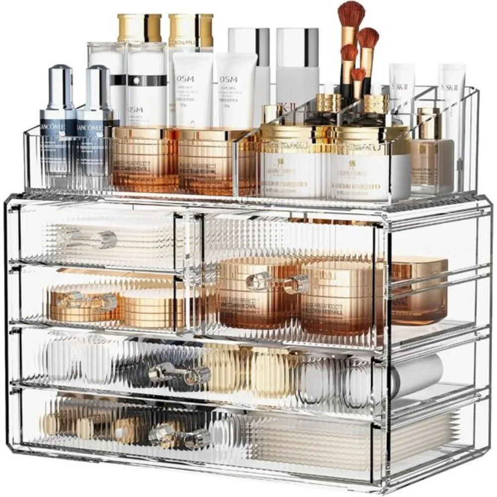 New Stackable Acrylic Cosmetic Organizer, Vanity, Bathroom & Kitchen Storage Uni